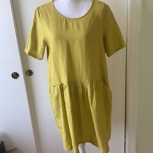 Chalet Linen short Sleeve Tunic Dress S